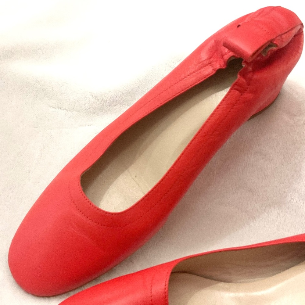 Everlane Minimalist Pumps Red Leather Mid Block Heel Career Dress Shoes Sz 7.5 - Picture 14 of 16